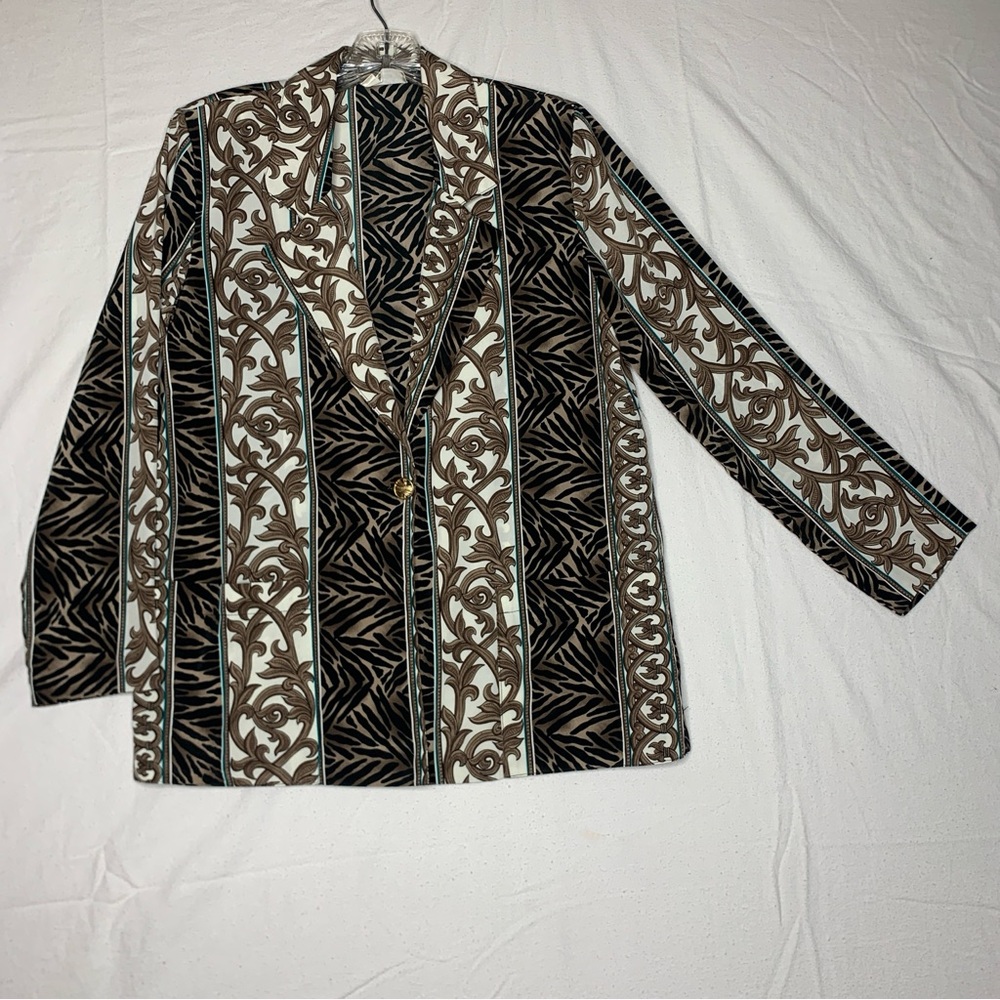 T.Marie Vintage Brown and Black Patterned Blazer